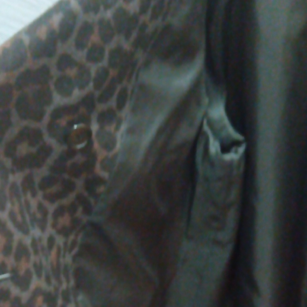 Coach Women's Black and Brown Animal Print Pea Coat - Picture 12 of 15